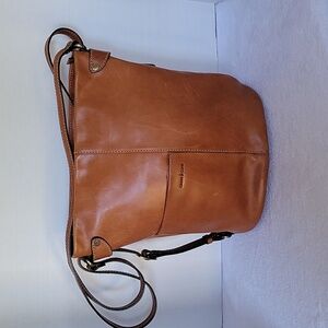 Gianni Conti brown leather adjustable handbag